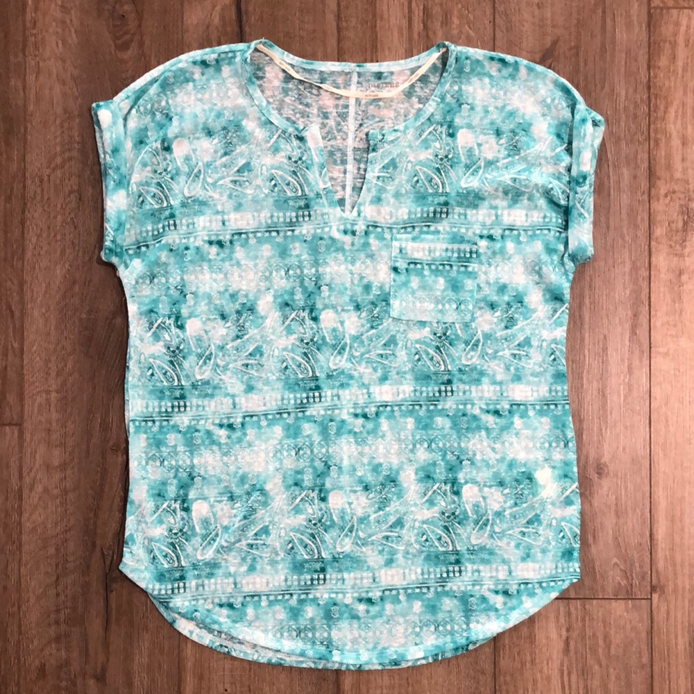 NWOT - DEPT222 Women's Teal Patterned Top